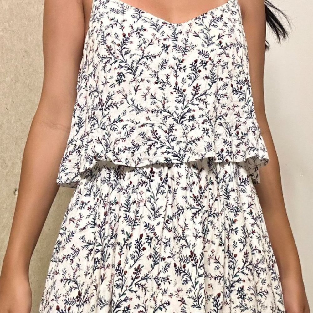 Sezane White Dress with Flowers